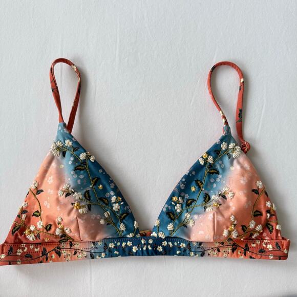 Agua Bendita Bikini Set Lisa Ornit Top and Bottom Hand Embroidery Size S - Picture 2 of 7